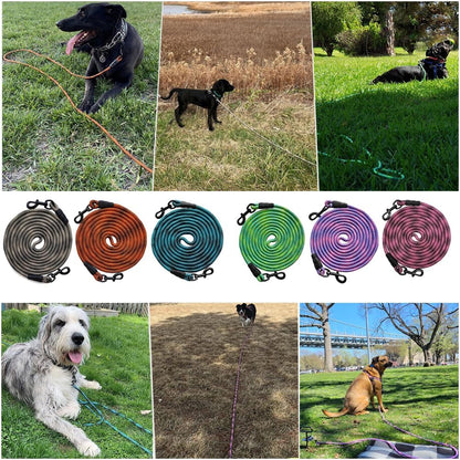 8Ft 12Ft 20Ft 30Ft 50Ft 75Ft Dog Tie Out Long Tether Rope Dog Lead, Outdoor Yard Leash, Large Medium Dogs Training, Playing, Camping, Backyard (Green, 50 Foot)